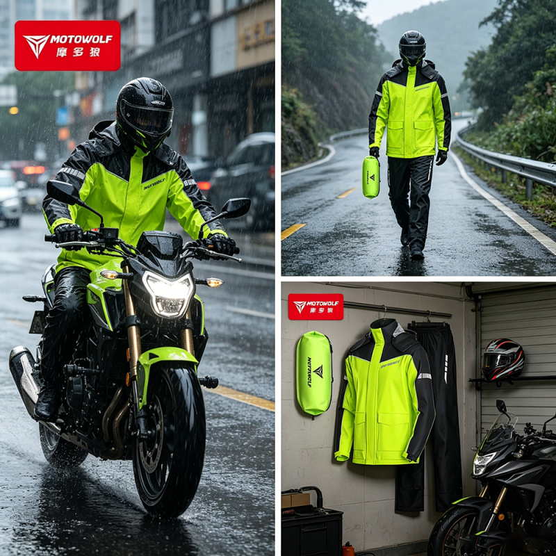 Motorcycle Gear Mens - MOTOWOLF Motorcycle Raincoat Accessories Waterproof Rain