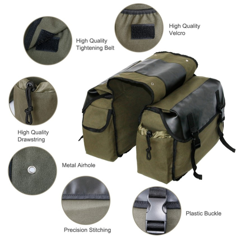 Canvas Leather Rear Saddlebag  - Motorcycle Gear Backpack recension och pris