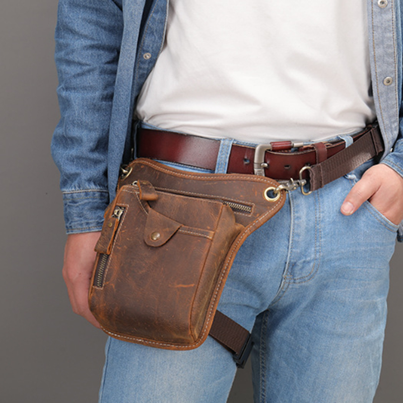 Vintage Pu Leather Waist Pack  - Motorcycle Gear Backpack recension och pris