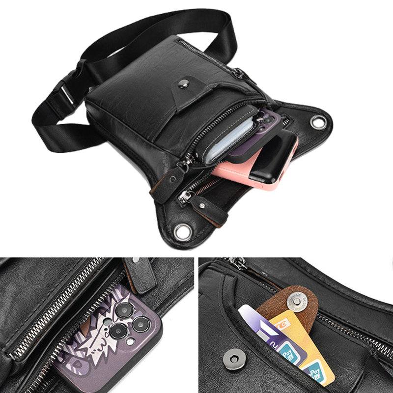 Vintage Pu Leather Waist Pack  - Motorcycle Gear Backpack recension och pris